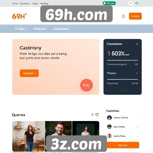 Interface do site 69h.com é amigável e moderna
